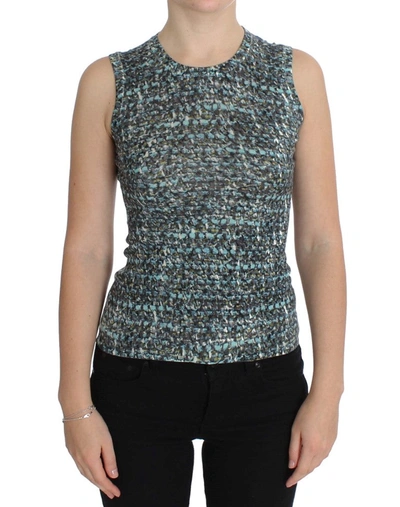 Shop Dolce & Gabbana Elegant Blue Wool Vest Pullover Women's Top