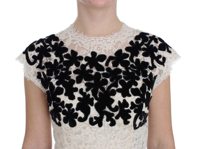 Shop Dolce & Gabbana Elegant Floral Lace Cap Sleeve Maxi Women's Dress In Multicolor