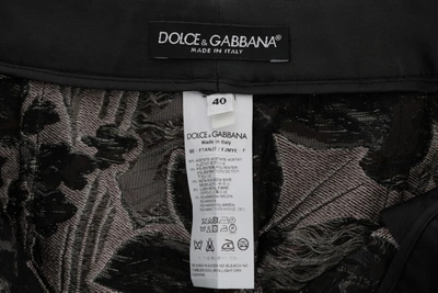 Shop Dolce & Gabbana Gray Floral Brocade High Waist Women's Shorts