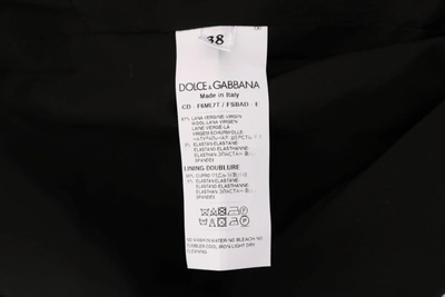 Shop Dolce & Gabbana Gray Polka Dotted Wool Stretch Women's Dress