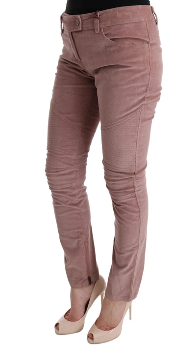 Shop Ermanno Scervino Pink Velvet Cropped Casual Women's Pants