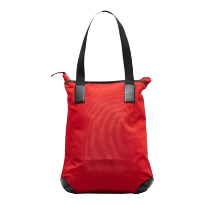 Shop Gucci Gg Canvas Red Leather Tote Bag ()