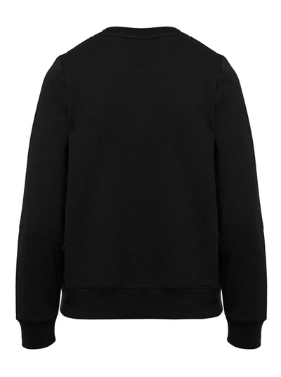 Shop Apc 'tina' Black Crewneck Sweatshirt With Contrasting Logo Print In Cotton Woman