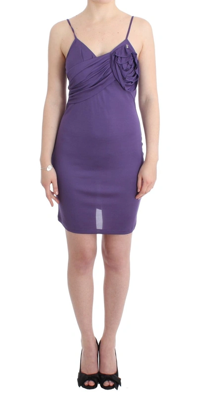 Shop John Galliano Elegant Purple Jersey Cocktail Women's Dress