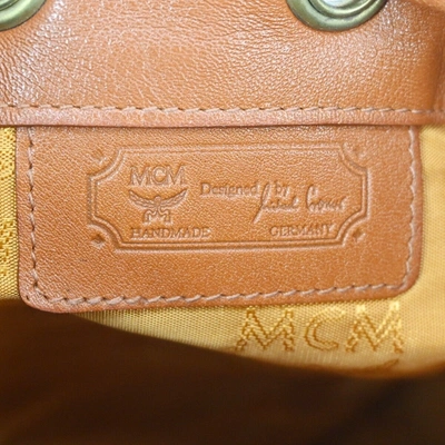 Shop Mcm Visetos Brown Leather Shoulder Bag ()