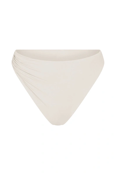 Shop Anemos Draped Asymmetric Midi Bikini Bottom In White