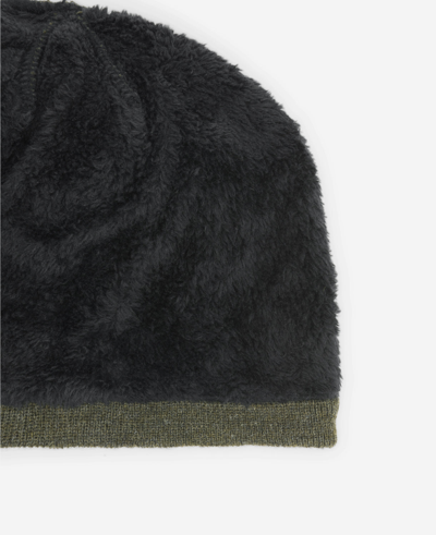 Shop Kenneth Cole Striped Scarf With Sherpa-lined Beanie Set In Olive
