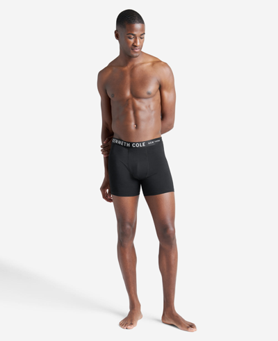 Kenneth Cole Micro Stretch Boxer Briefs 3-pack In Black