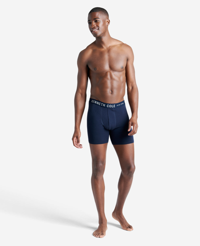 Shop Kenneth Cole Stretch Boxer Briefs 3-pack In Navy,navy,black