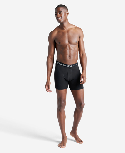 Shop Kenneth Cole Stretch Boxer Briefs 3-pack In Black