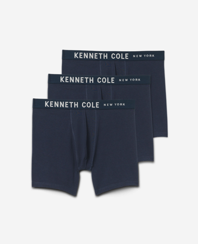 Kenneth Cole Stretch Boxer Briefs 3-pack In Navy,navy,black