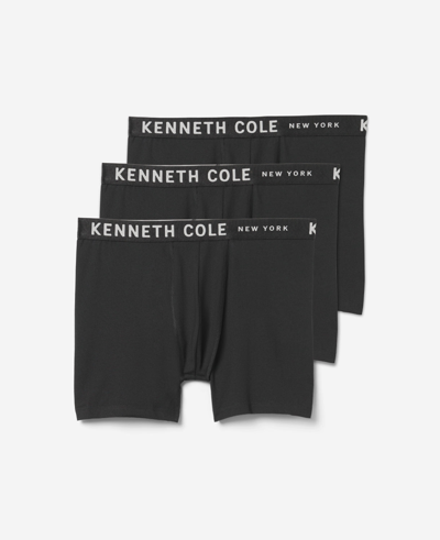 Kenneth Cole Micro Stretch Boxer Briefs 3-pack In Black