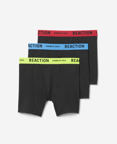 Kenneth Cole Micro Stretch Mesh Boxer Briefs 3-pack In Black,popwb