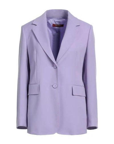 Shop Max Mara Studio Woman Blazer Light Purple Size 6 Virgin Wool