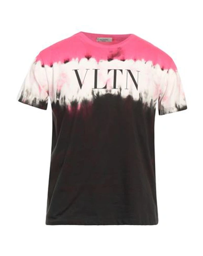 Shop Valentino Garavani Man T-shirt Fuchsia Size S Cotton In Pink