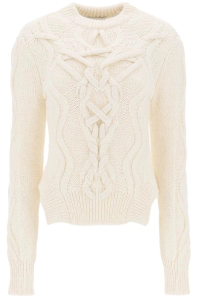 Shop Isabel Marant Elvy Cable Knit Sweater In White