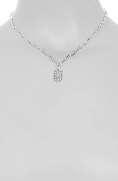 Shop Meshmerise Pavé Diamond Geo Pendant Necklace In White