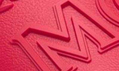 Shop Mcm Logo Rubber Slide Sandal In Lychee