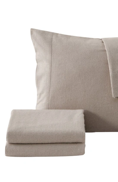 Woven & Weft Heathered Turkish Cotton Flannel Sheet Set In Heathered Light Grey