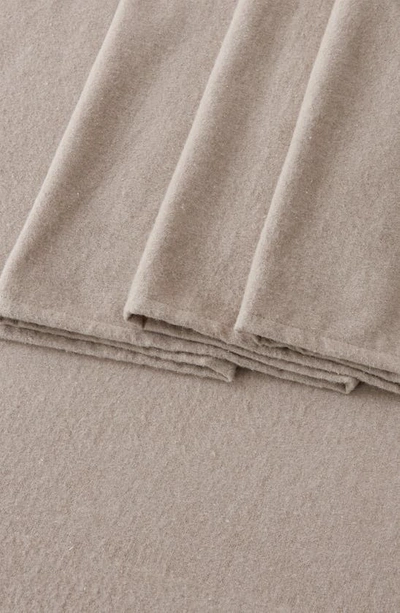 Shop Woven & Weft Heathered Turkish Cotton Flannel Sheet Set In Heathered Light Grey