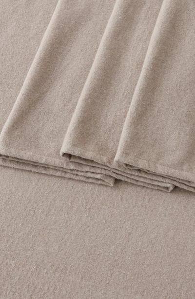 Woven & Weft Heathered Turkish Cotton Flannel Sheet Set In Heathered Light Grey