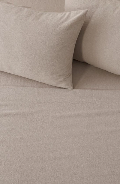 Shop Woven & Weft Heathered Turkish Cotton Flannel Sheet Set In Heathered Light Grey