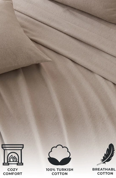 Woven & Weft Heathered Turkish Cotton Flannel Sheet Set In Heathered Light Grey