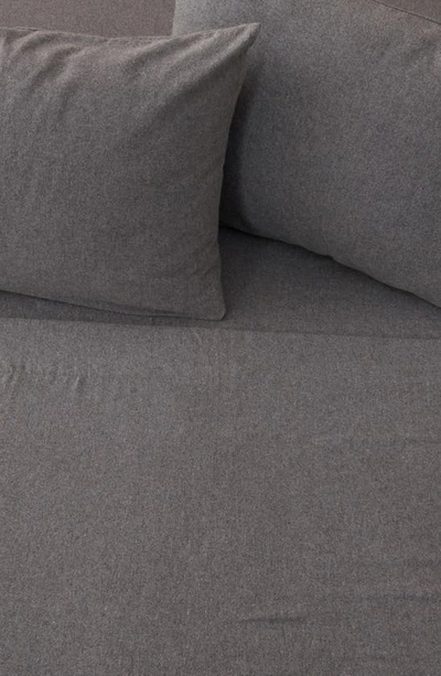 Woven & Weft Heathered Turkish Cotton Flannel Sheet Set In Heathered Dark Grey