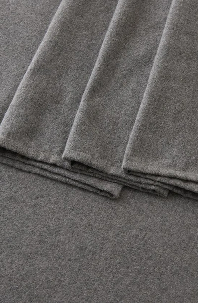 Shop Woven & Weft Heathered Turkish Cotton Flannel Sheet Set In Heathered Dark Grey