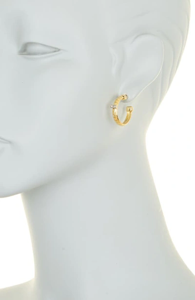 Shop Meshmerise 25mm Diamond Hoop Earrings In Gold