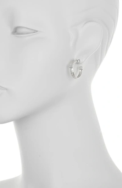 Shop Meshmerise 25mm Diamond Hoop Earrings In Silver