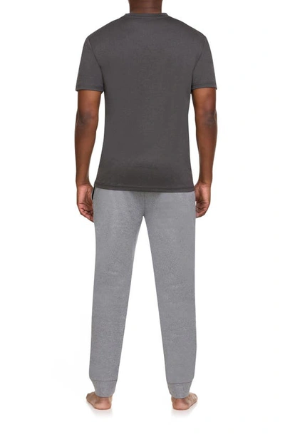 Shop Russell Athletic Tech T-shirt & Fleece Joggers Set In Black/ Grey