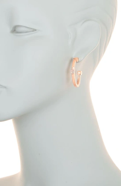 Shop Meshmerise 25mm Diamond Hoop Earrings In Rose