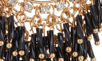 Shop Tasha Crystal Drop Earrings In Gold Jet Black