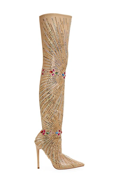 Azalea Wang Chevelle Over The Knee Boot In Beige