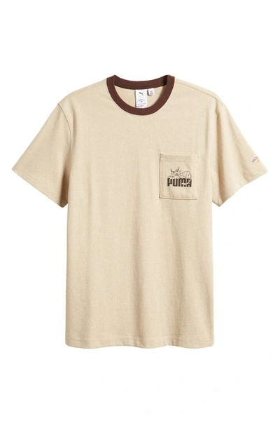 Shop Puma X Noah Pocket Ringer T-shirt In Desert Tan Heather