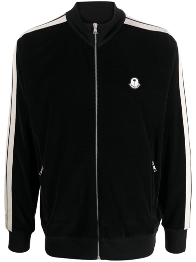 Shop Moncler Genius X Palm Angels Black Side-stripe Jacket