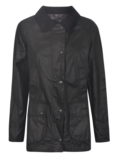 Shop Barbour Buttoned Long-sleeved Jacket In Black