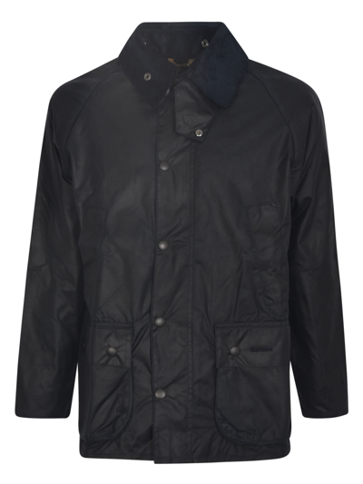 Shop Barbour Buttoned Fitted Windbreaker In Navy