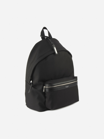Shop Saint Laurent Canvas City Backpack In Black