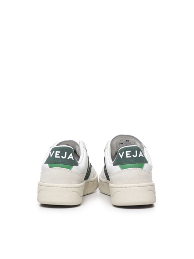 Shop Veja V-90 Sneakers In White, Green