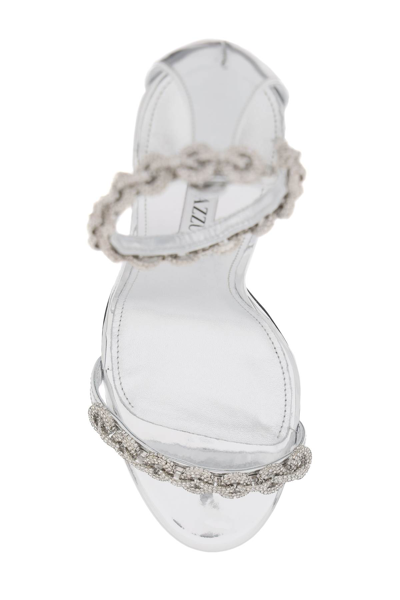 Shop Aquazzura Love Link Sandals In Silver (silver)