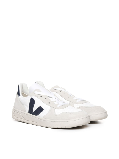 Shop Veja V-10 Sneakers In White, Blue