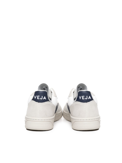 Shop Veja V-10 Sneakers In White, Blue