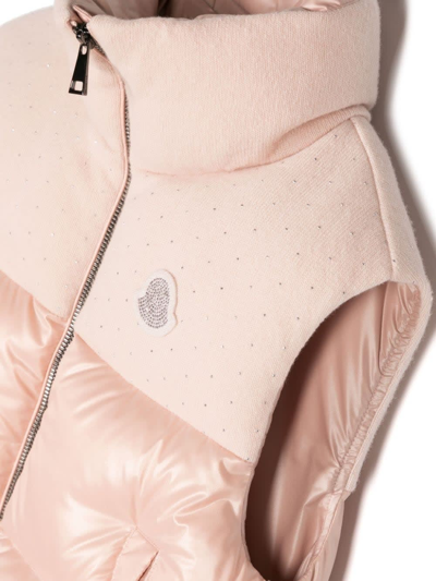 Shop Moncler Nude Suzan Padded Gilet In Rosa