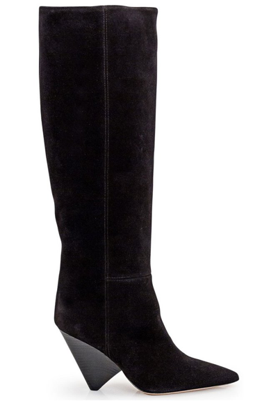 Shop Isabel Marant Lakita Pointed Toe High Boots In Black