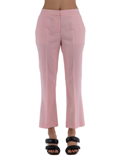 Shop Marni Flared Cropped Pants In Pink