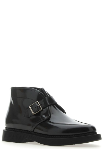 Shop Saint Laurent Teddy Monkstrap Boots In Black