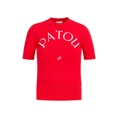 Shop Patou Logo Intarsia In Red