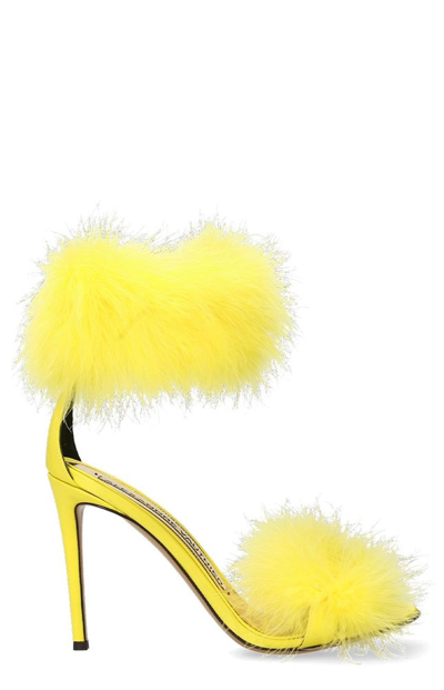 Shop Alexandre Vauthier Ankle Strap Heeled Sandals In Yellow